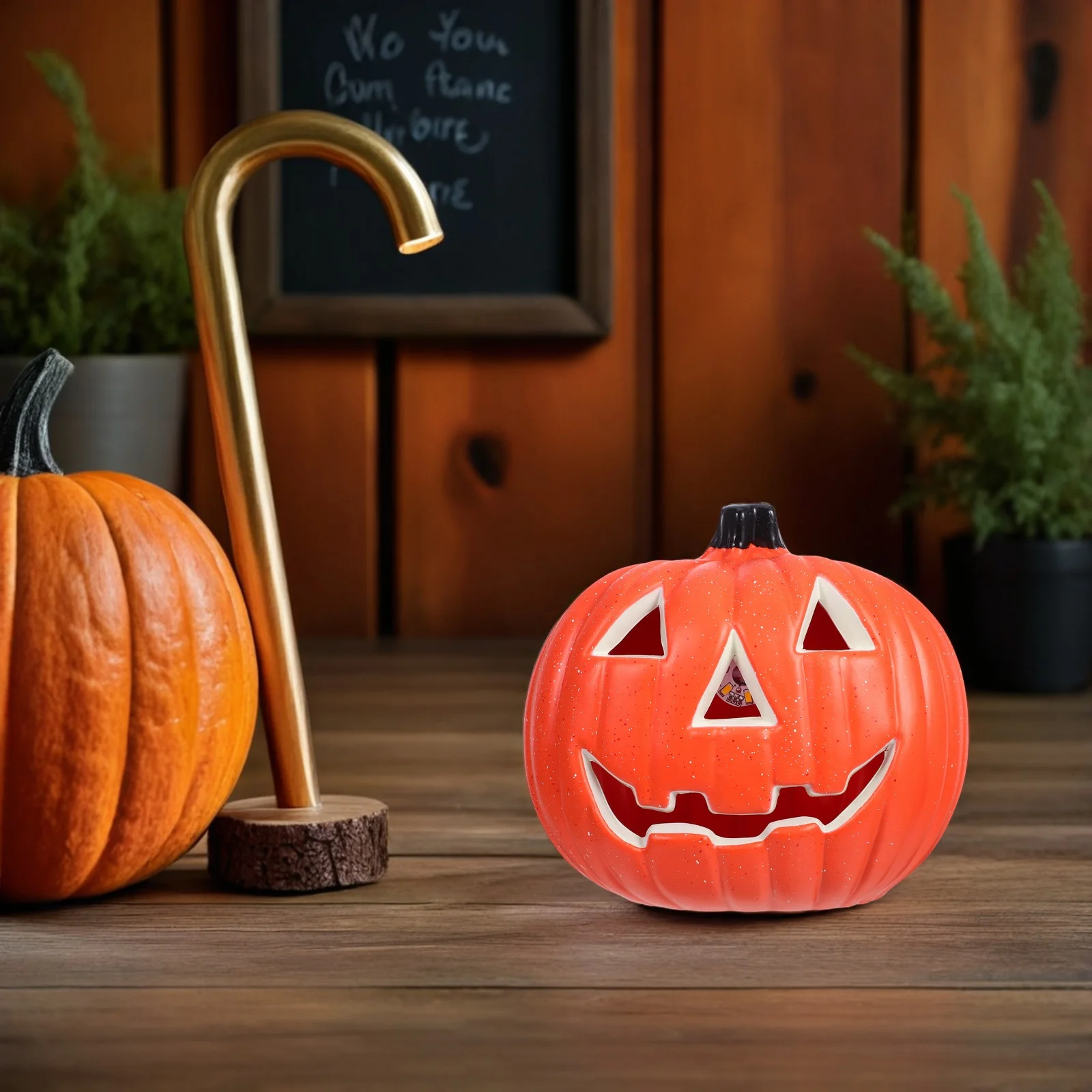 Light Led Operated Durable Plastic Lighted Party Supply Large Jack O Lantern Decor Glow Fade Resistant Outdoor Halloween