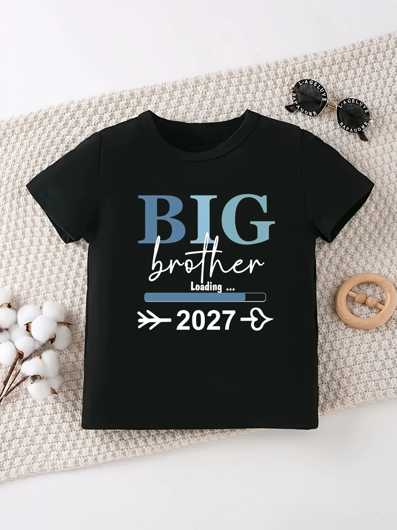

Big Brother Loading 2027 Heart With Arrow Printed T Shirt Boys Pregnancy Announcement T-Shirt Funny Kids Clothes