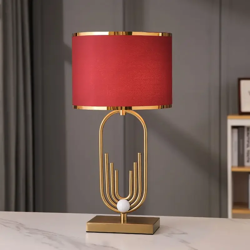 Imagem -04 - Cabeceira Table Lamp For Bedroom Red Light Luxo Quarto Quarto de Casamento Nupcial