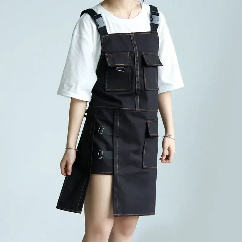 Japanese Apron Denim Fashion Men and Women's Milk Tea Shop Hairstylist Horticultural Restaurant Waiter Work Clothes