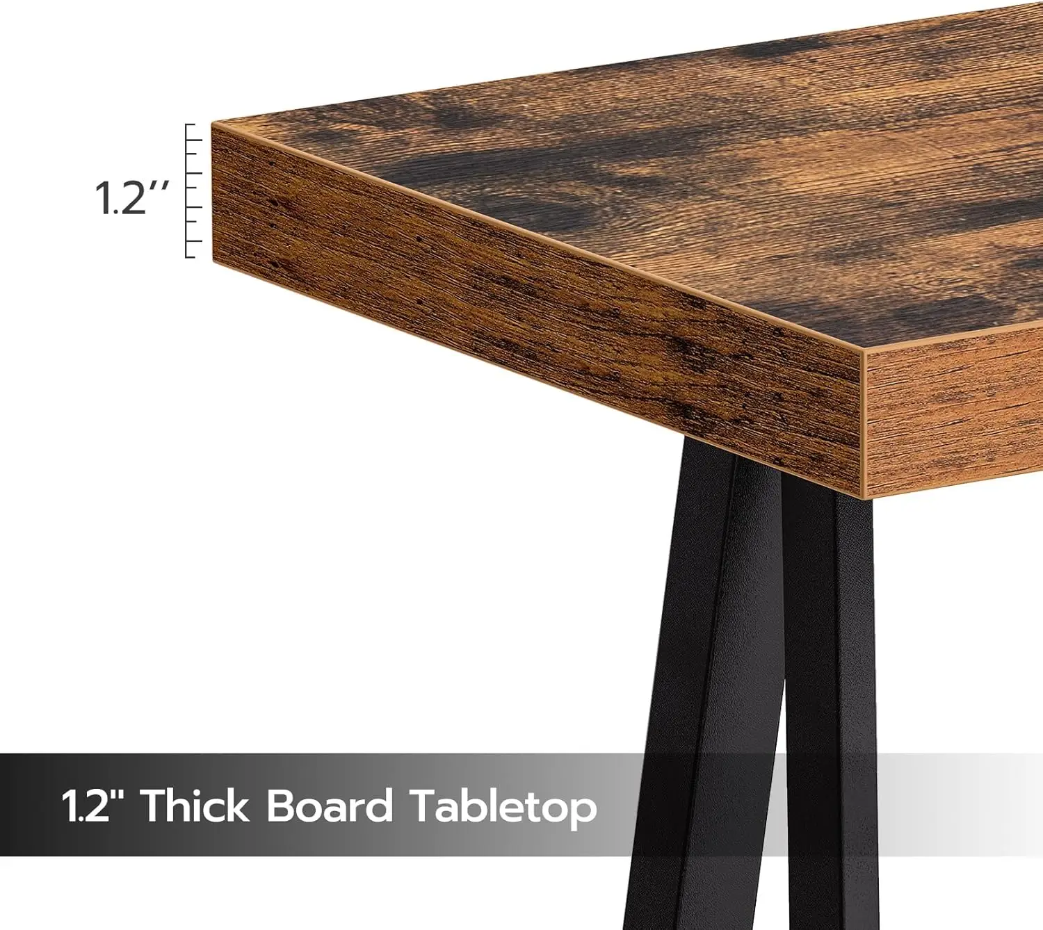 63" Industrial Rustic Brown Console Table with X-Shaped Support for Entryway, Living Room, or Behind Couch