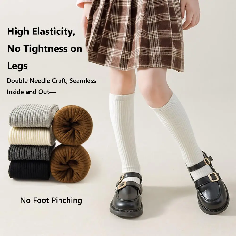 

Fashion Solid Girls Knee High Socks Seamless Spring Autumn Long Socks Calf Socks Cotton Toddler Soccer Socks for Kids