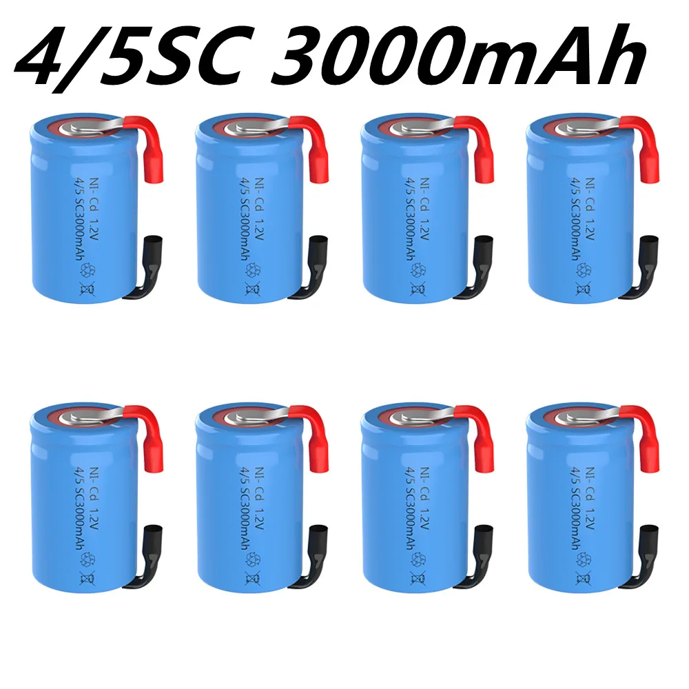 

KaPonsec 10/12/15/20 PCS 4/5 SC 3000mAh NI-MH 1.2V Rechargeable Battery with Welding Tabs for Electric Drill Screwdriver