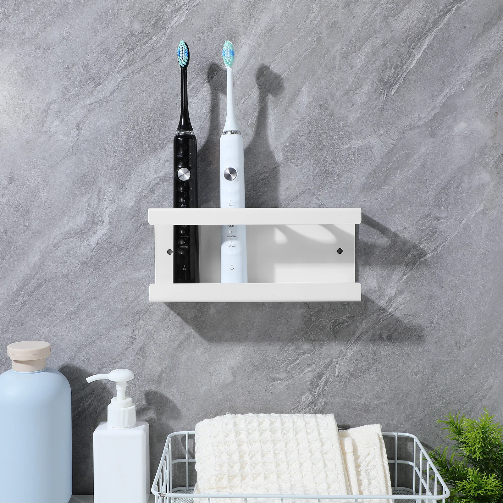 

Electric Toothbrush Holder for Bathroom Organizer Hanging Holders Light Luxury 201 Stainless Steel