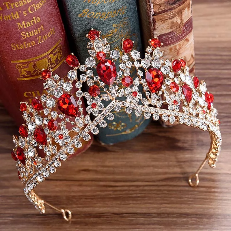 Crown Asia Season Water Diamond Queen's Great Crown Headwear Shines Bridal Headdress Korean Gold Super Fairy Headwear Princess