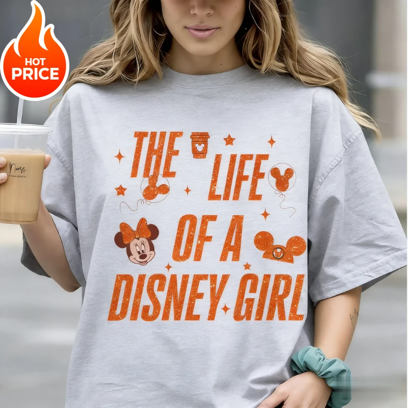 

Disney Minnie Mouse Boy Girl Summer New T-shirt Family Parent-child Wear Oversized Casual Men Women Short Sleeve Tee Top Y2k
