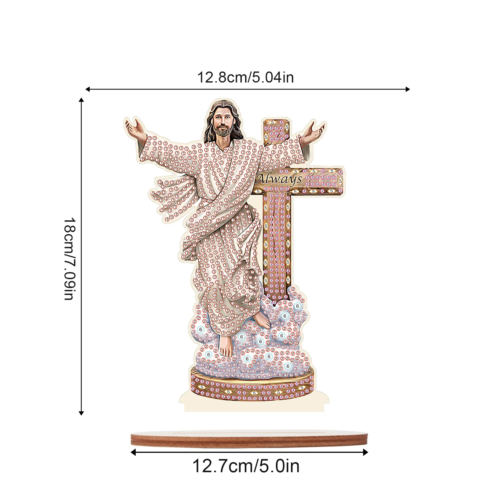 Irregular Shape Jesus Diamond Art Painting Desktop Display Kit, Mosaic Arts Crafts for Home Table Decoration