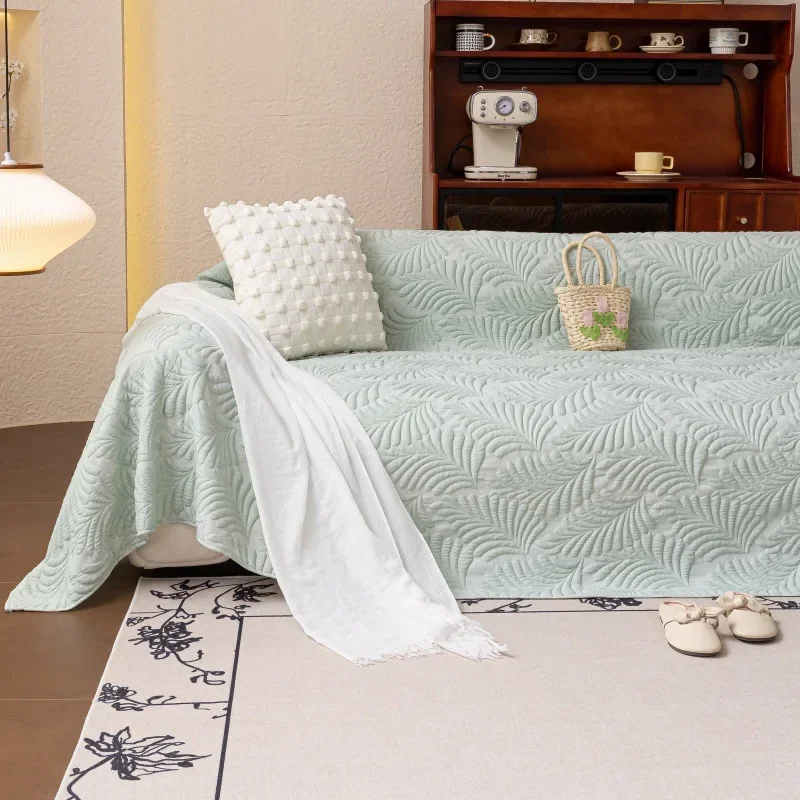 Summer Latex Ice Silk Sofa Cuion Cover Anti-Slip Modern Simple Sle Dust Proof  Scratch Proof Cool Feeling Sofa Pad Cloth S086