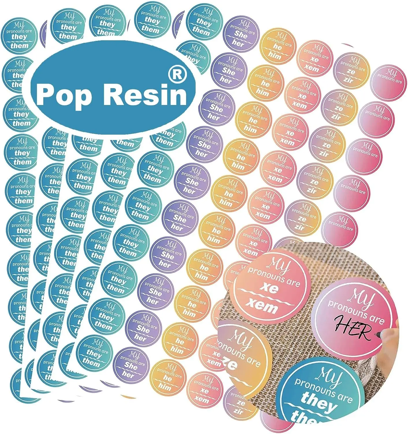 600 Pcs Pack 1-Inch Pronoun Stickers for Conference Badges - Bulk Quantity for Event Organizers