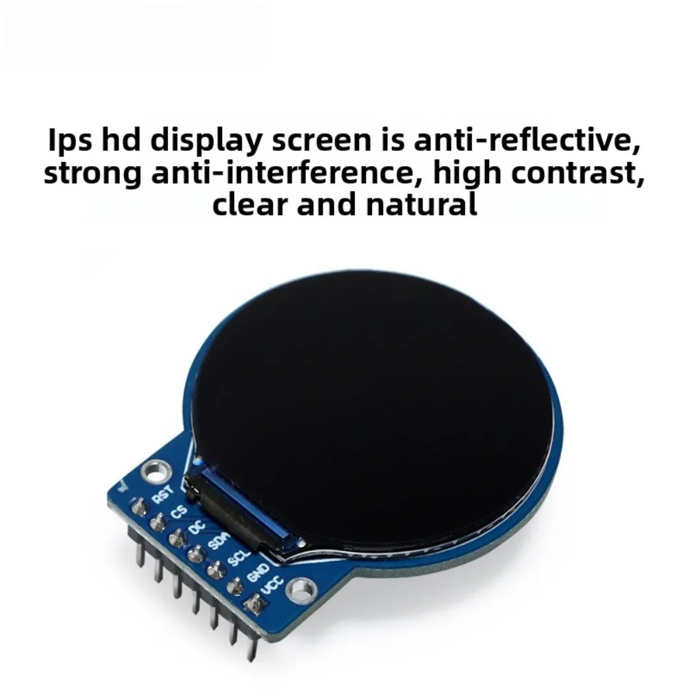 1.28-inch Circular TFT Display Screen High-Definition IPS 240x240 Color Module SPI Serial Port GC9A01 Driver Anti-Interference