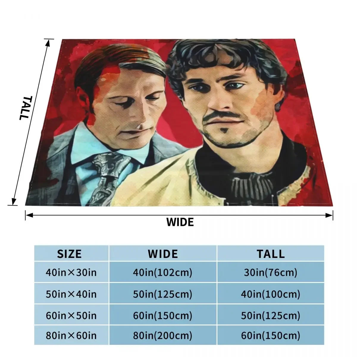 Will and Hannibal, Murder Husbands Throw Blanket christmas gifts Softest Furry Warm Blankets