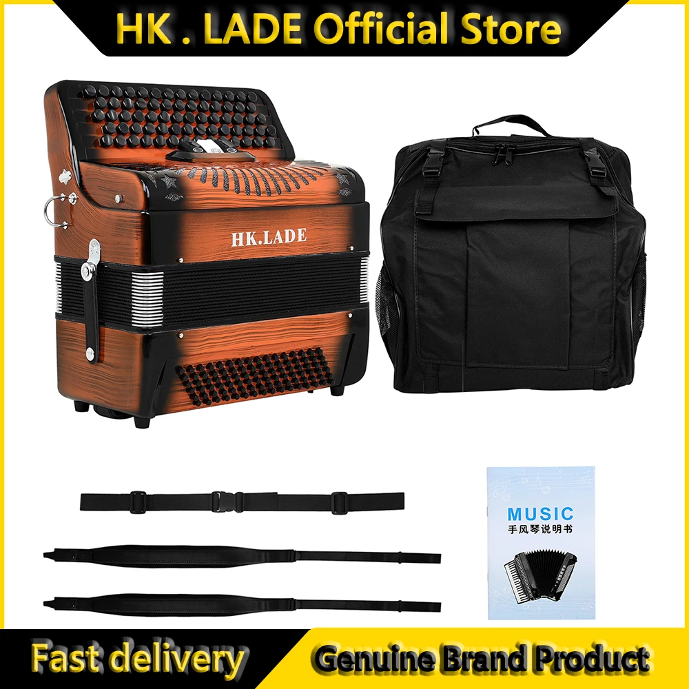 

HK.LADE AH-260 Bayan Accordion 69 Keys 96 Bass Multi-register Accordion with Bag Keyboard Instrument for Grading Performance