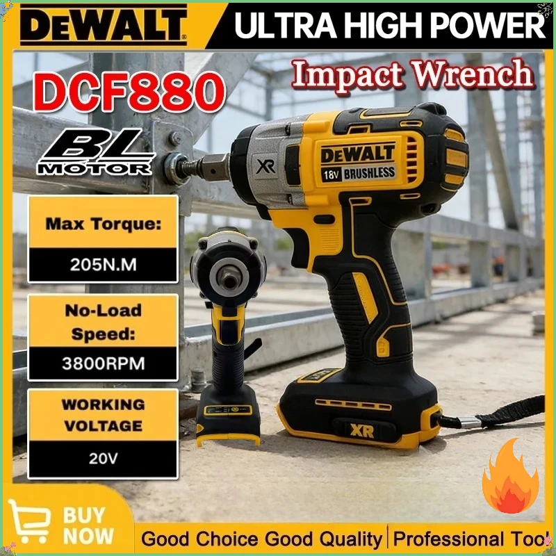 

Аккумуляторный бесщеточный ударный гайковерт Dewalt DCF880, 205 Нм, высокоскоростной, мощный инструмент для демонтажа шин