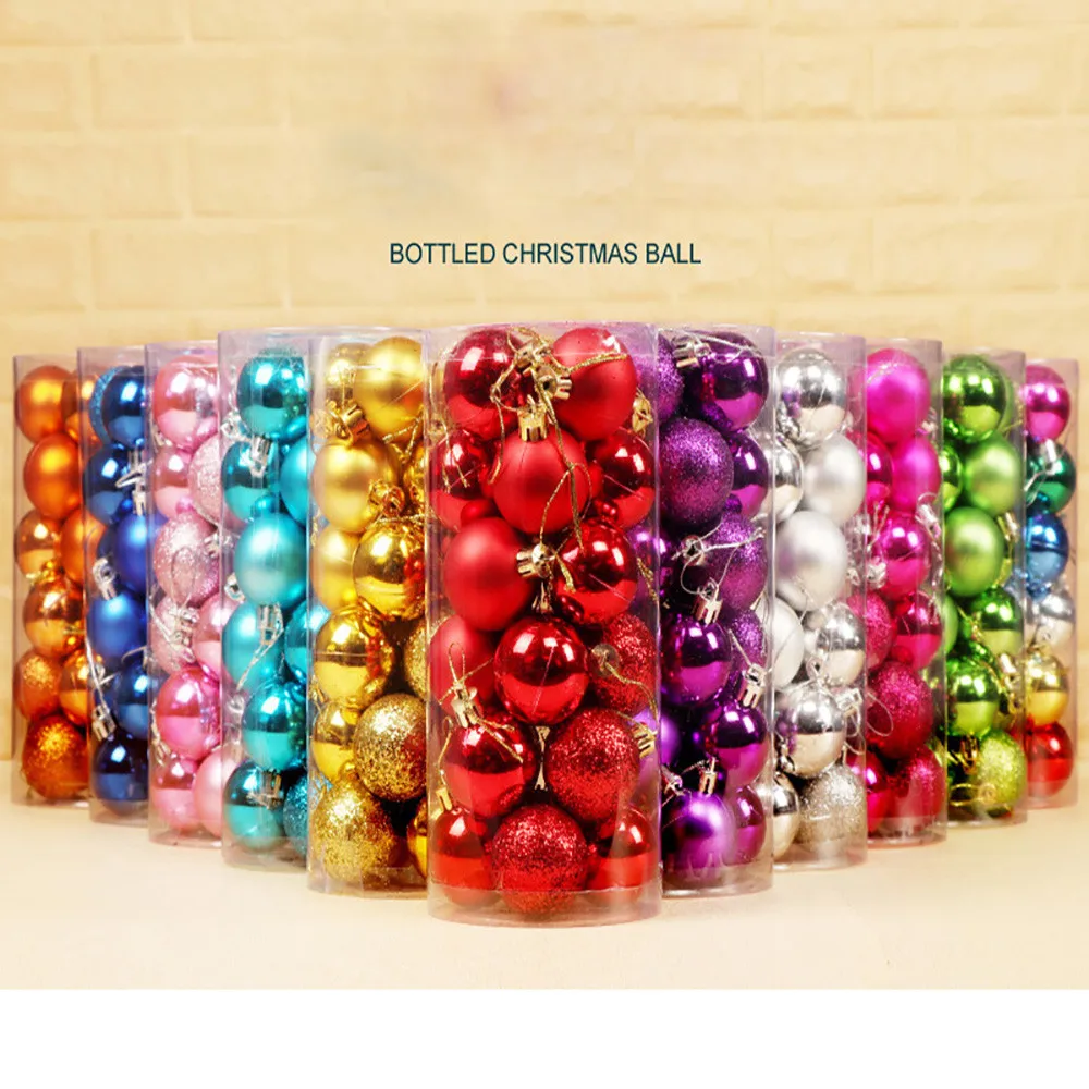 Navidad Decoraciones Para El Hogar 30mm Christmas Xmas Tree Ball Bauble Hanging Home Party Ornament Decor Adornos NavideñOs