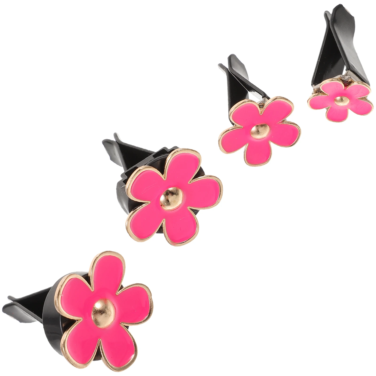 

4pcs Air Freshener Clips Metal Vent Diffuser Decor For Interior Aroma Clip Auto Outlet Decoration Flower Design Vent Clip Cute