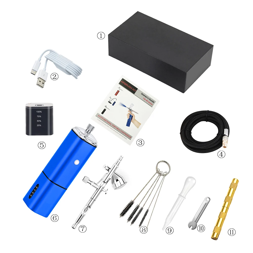 Portable Mini Airbrush Compressor Kit Replace Battery Paint Spray Gun DIY High Pressure Pneumatic For Make Up Nail Cake Car Art