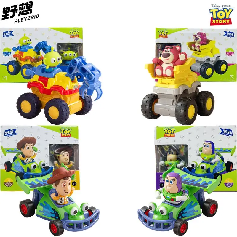 PLEYERID Disney Toy Story Pull Back Car Woody Buzz Lotso Building Blocks Off-road Vehicle Play Car Toys Birthday Gift