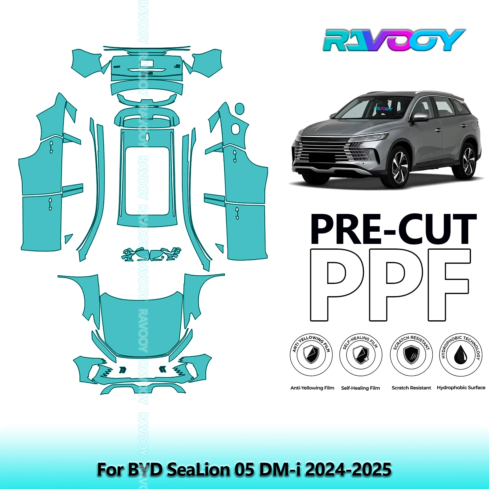 

Full Vehicle Clear Bra Precut PPF Paint Protection Film For BYD SeaLion 05 DM-i 2024-2025