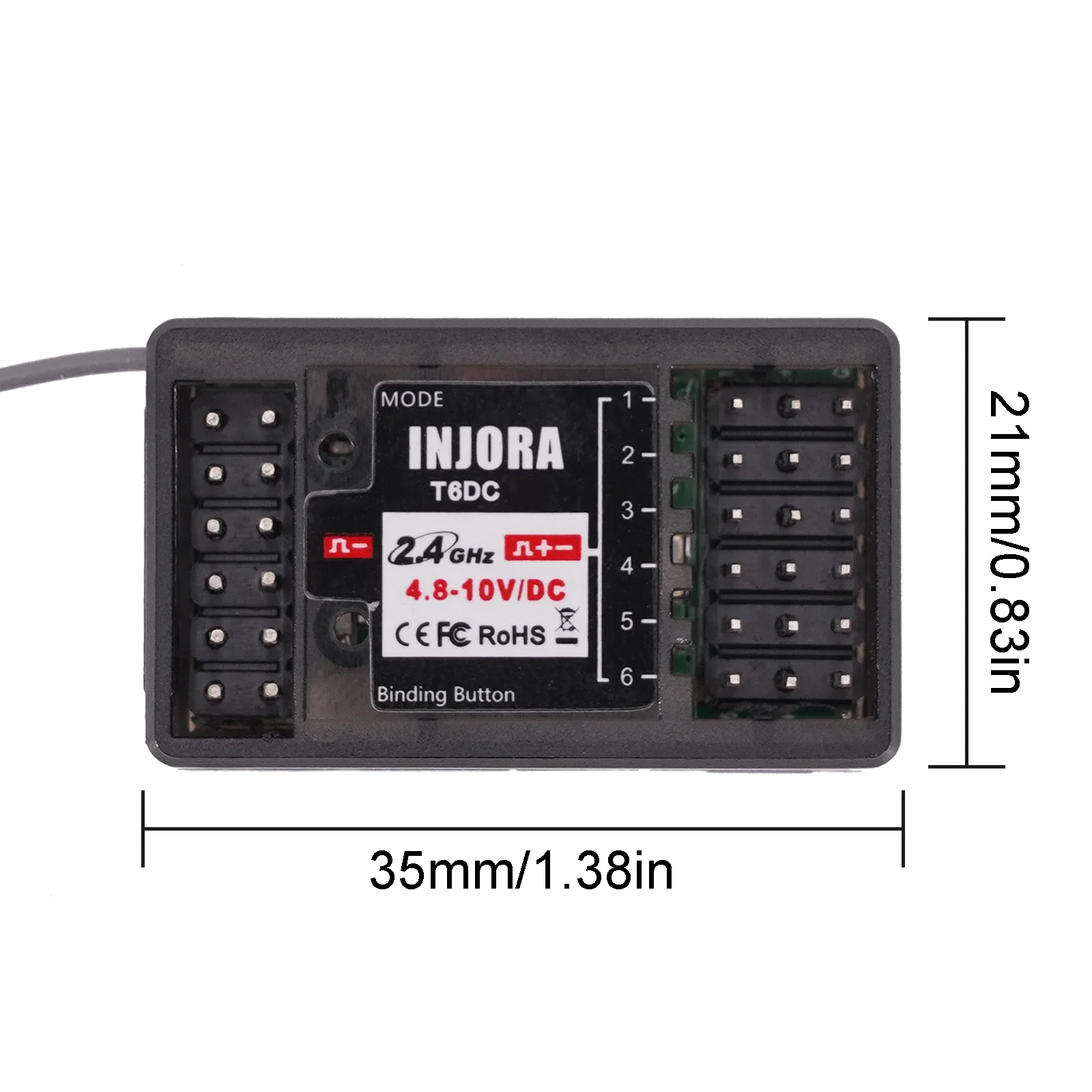 2.4GHz Digital Radio Micro Transmitter INT-T6M Remote Control with 6CH Receiver for 1/24 1/18 RC Car