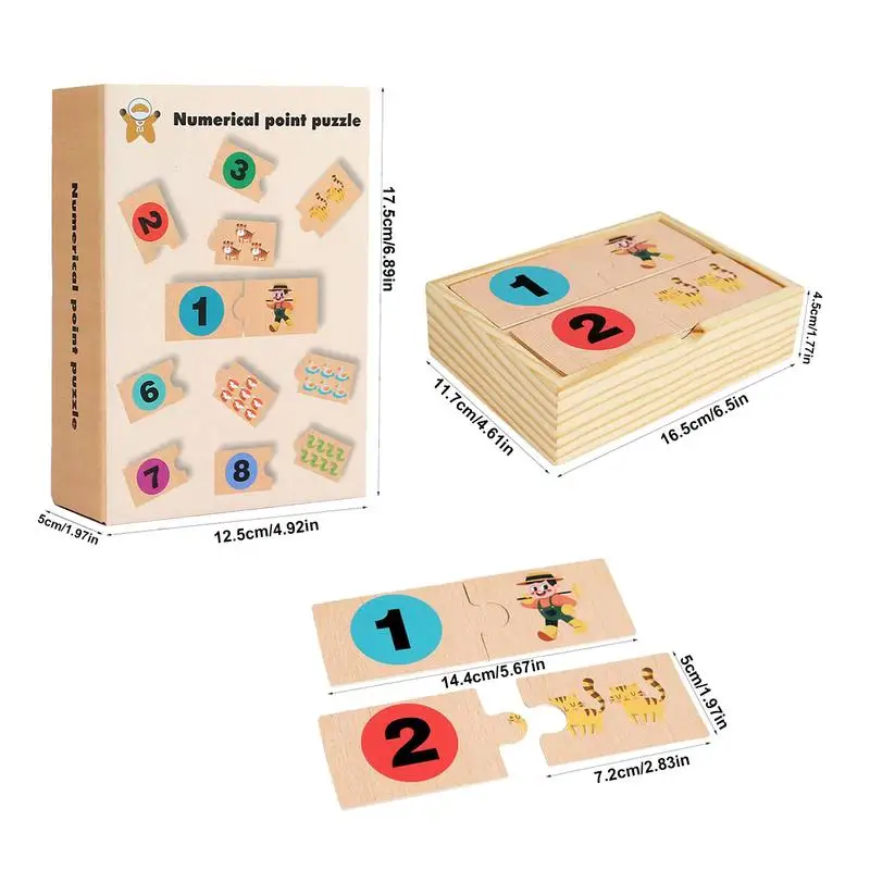 Counting Toys For Kids Ages 3-5 Wooded Educational Number Puzzle Interactive Kindergarten Learning Games For Preschool And
