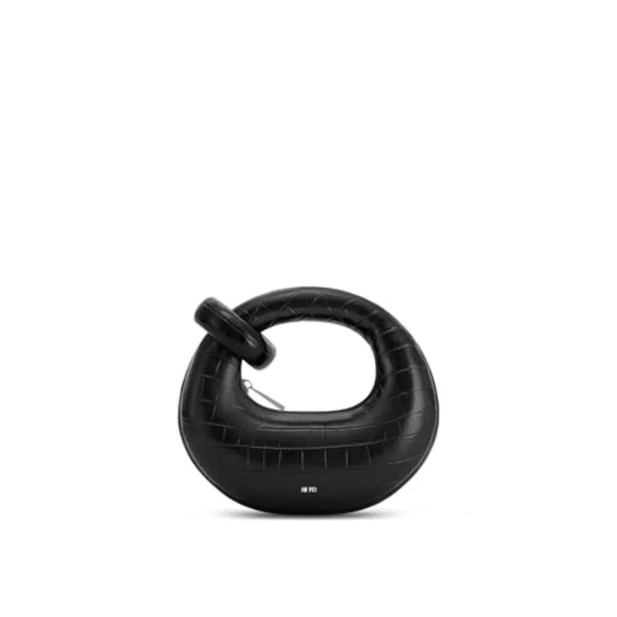 

Women's top handle bag for everyday use, made of vegan leather in classic black, featuring structured silhouette and gold-tone