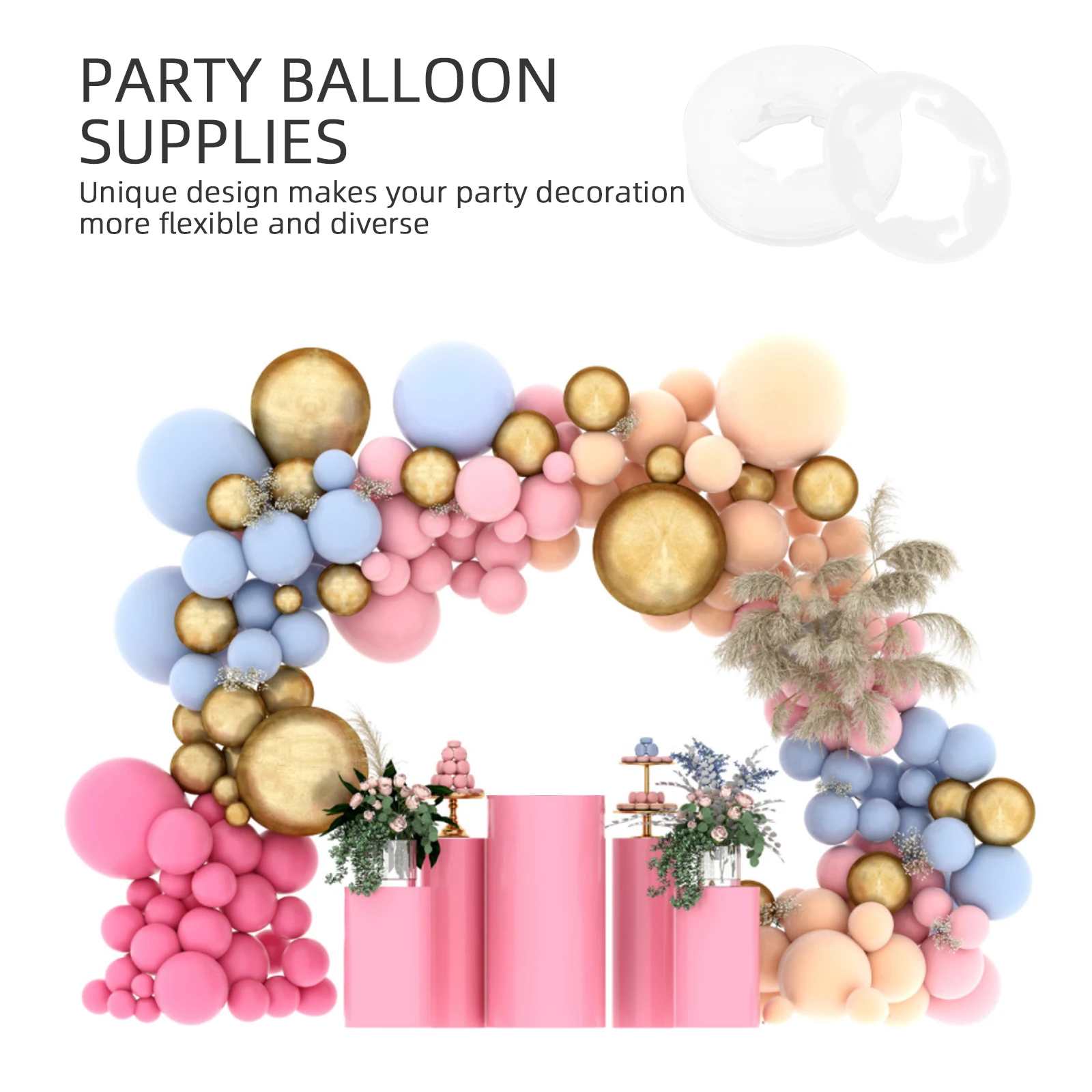 

100Pcs Balloon Clip Plastic Balloon Holders Flower Molding for Party Wedding Birthday Balloons Decoration Accessories