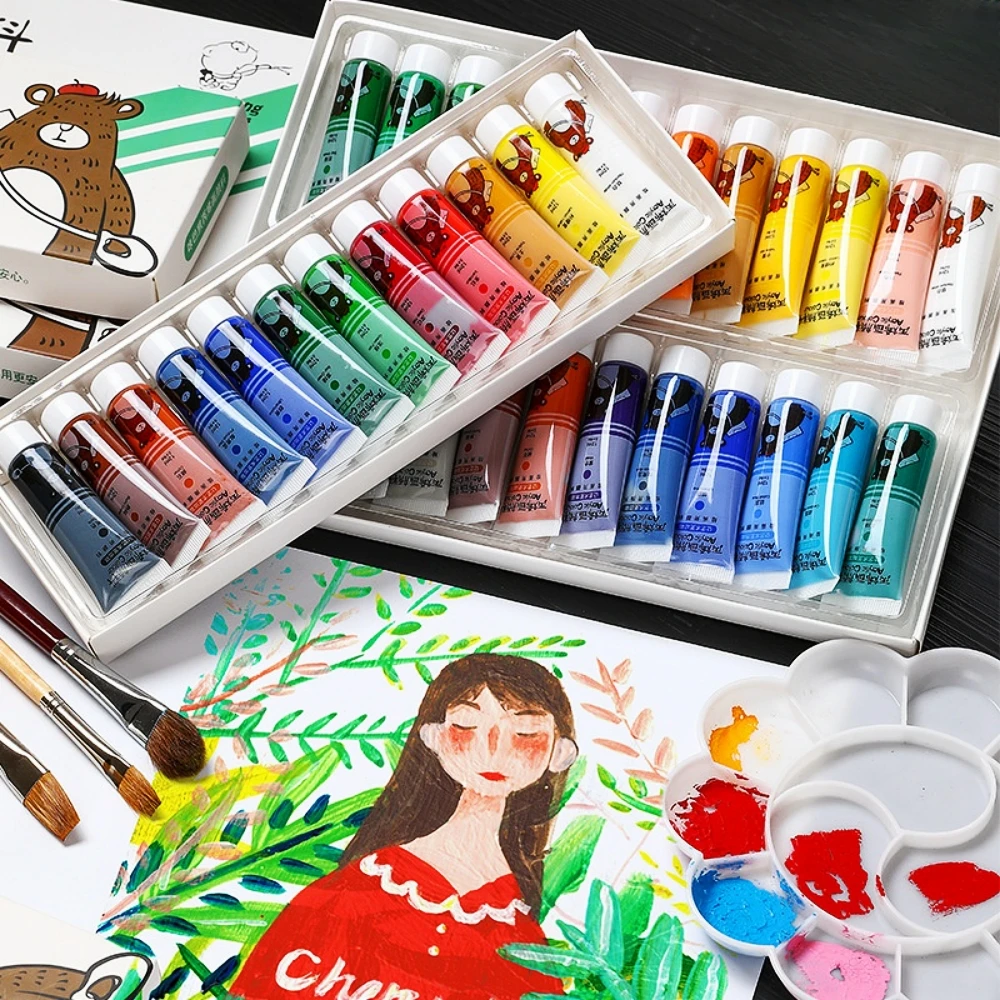 12/18/24/36 color acrylic oil painting pigment waterproof Sunscreen No fading non-toxic Washable textile painting pigments