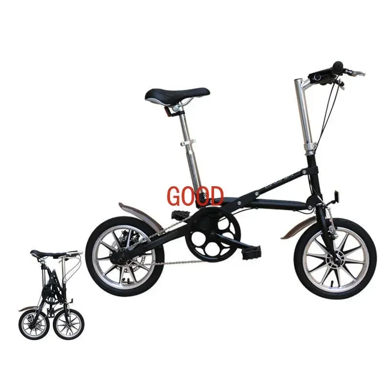 14 inch ultra lightweight portable variable speed folding bicycle gift bicycle, one second fast folding pedal bicycle
