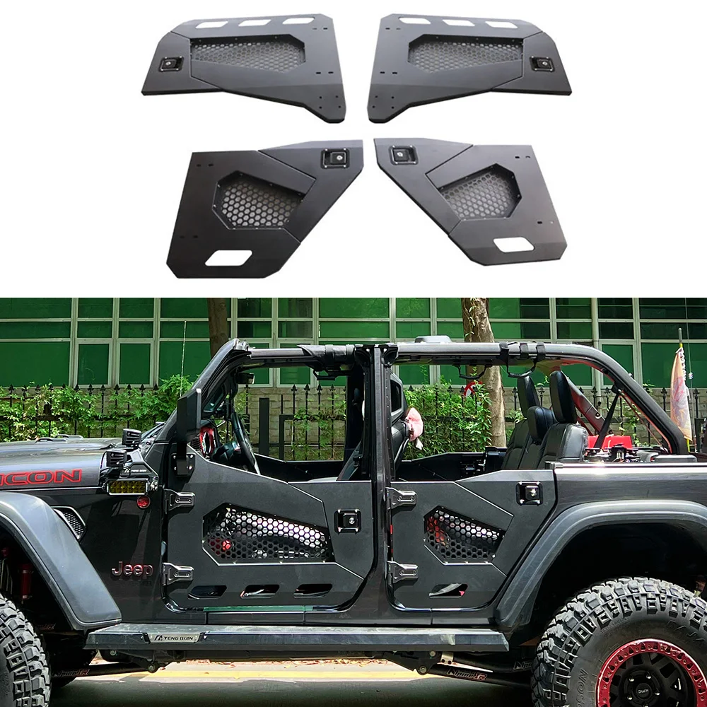 

4 Door Half Tube Doors With Side Mirror Steel Off-road 4X4 Modified Accessories Fit For Jeep Wrangler JL 2017-2023 Gladiator JT