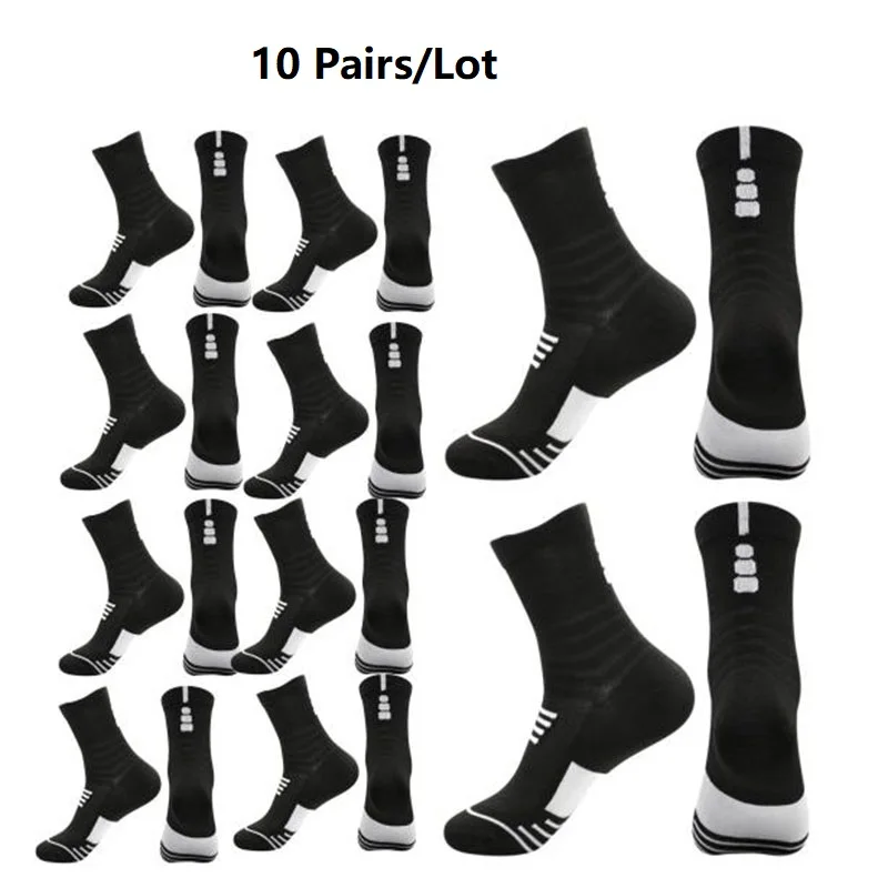 1/3/5/6/10 Pairs Sport Cycling Basketball Socks Men Compression Running Summer Breathable Long Hiking Damping Athletic Socks