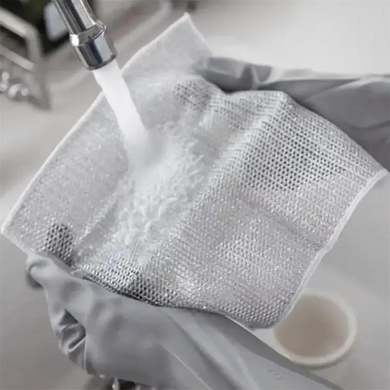 Wet Rag Metallic Line Quick Drying Household Daily Necessities Mesh Rag Effective Cleaning Multifunctional Rag Clean Rag