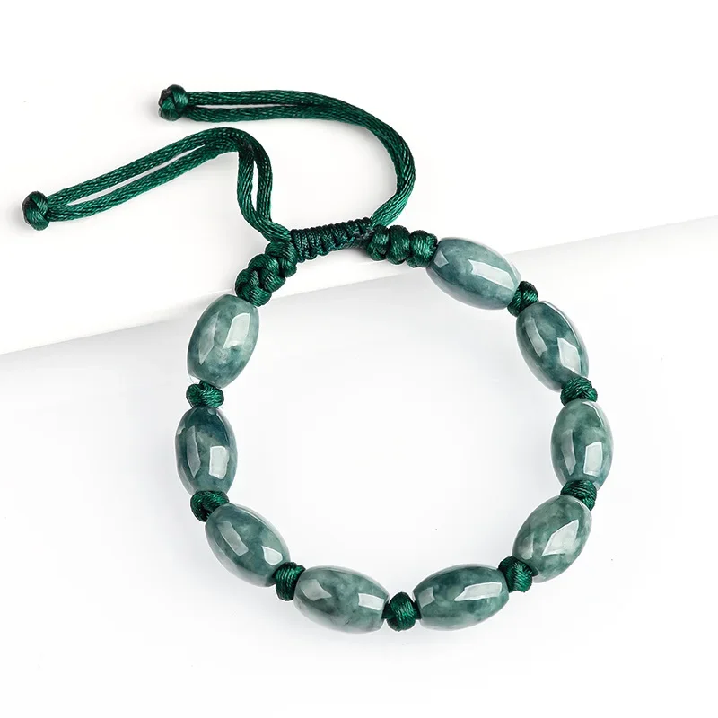 

Burmese Jade Bead Bracelets Man Green Charm Jewelry Designer Gift Gemstones Women Men Luxury Bangles Natural Fashion Jadeite