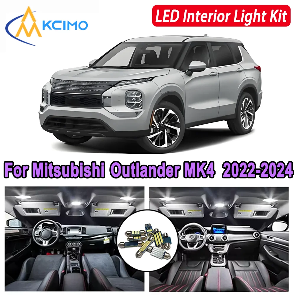 

Kcimo For Mitsubishi Outlander MK4 IV (2022-2024) Premium Bright LED Interior Dome Map Trunk Light Kit Car Led Lamps Canbus Car