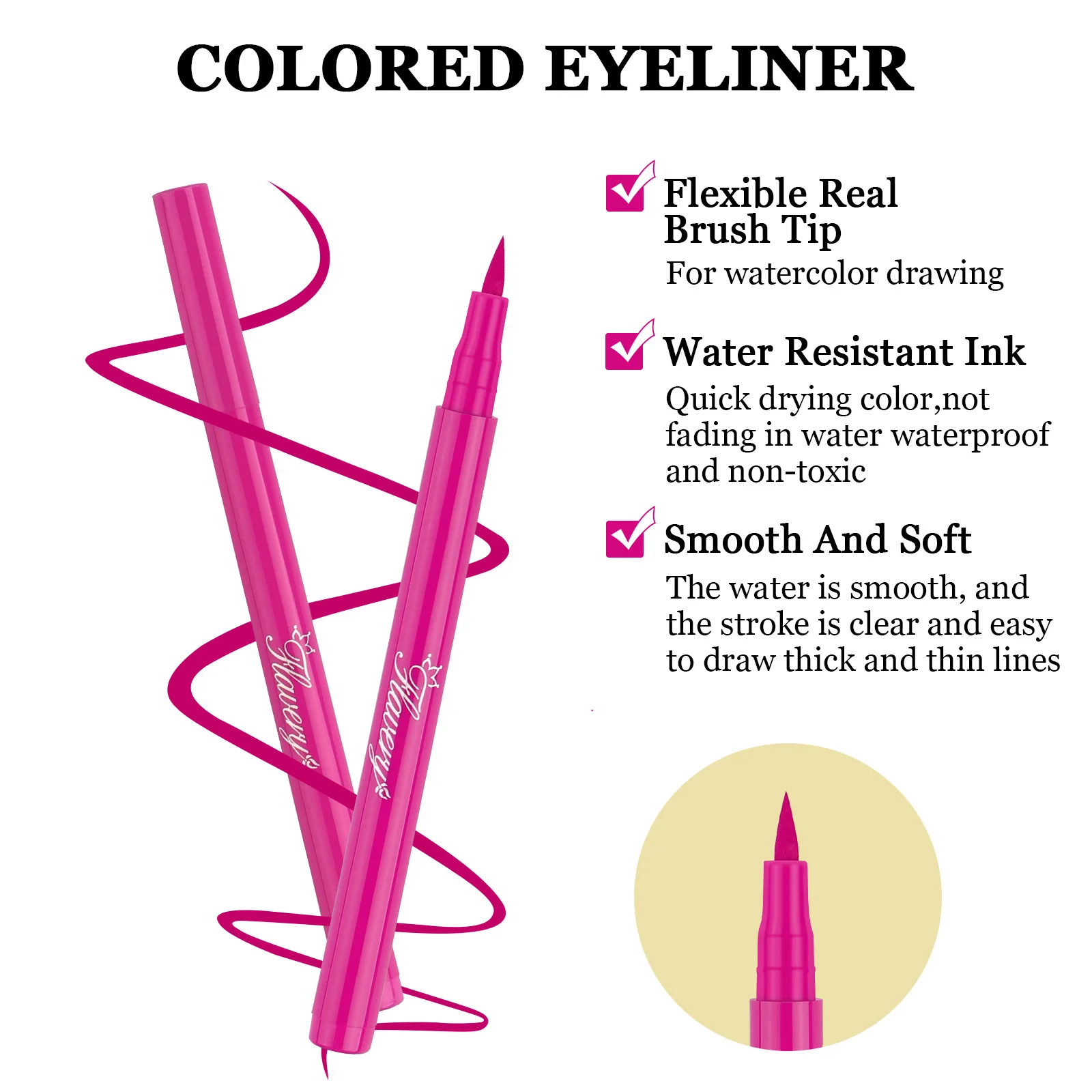 อายไลเนอร์ 12 สีใหม่ ดินสอเขียนขอบปาก ชุดอายไลเนอร์สีแมตต์ อายไลเนอร์สีรุ้งติดทนนาน