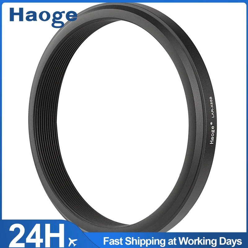 Haoge 49mm Lens UV Filter Adapter Ring for Fujifilm X100VI X100V Camera fit 49mm UV CPL ND Filter Fit Original Lens Cap Black