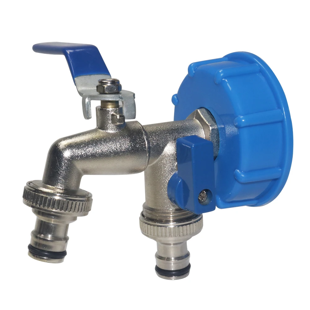 1/2'' Zinc Alloy Outdoor Faucet Water Splitter Water Connection Adapter Valve Switch Garden Irrigation Pipe Connector Faucet