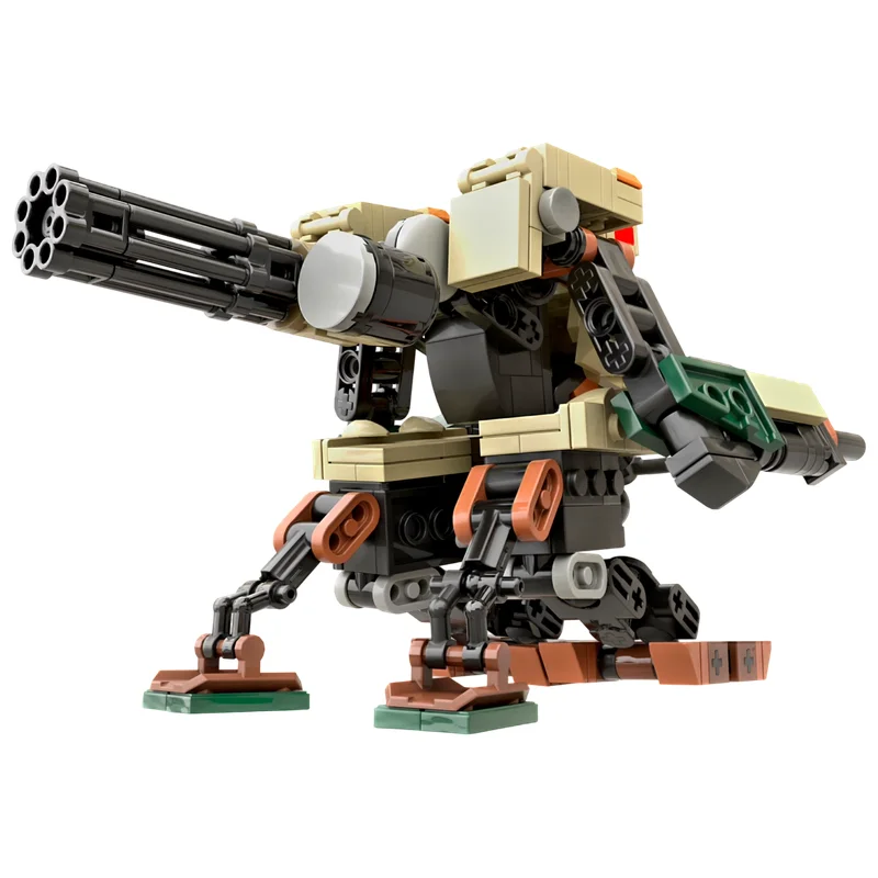 MOC Building Blocks Sci-Fi Defense Robot Swivel Sensor Head Articulated Arm Mounts DIY Brick Kit Desktop Collectible Display
