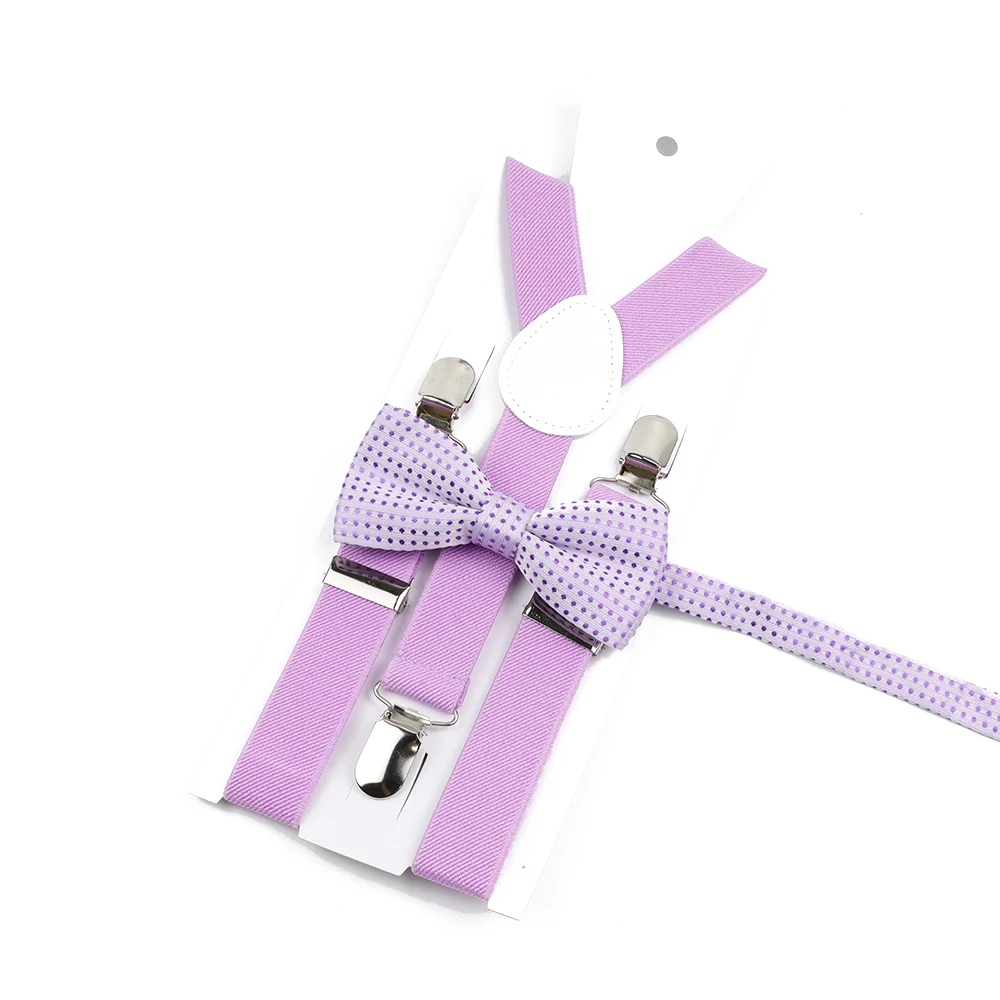 Men's Kids Solid Color Suspender Bowtie Set