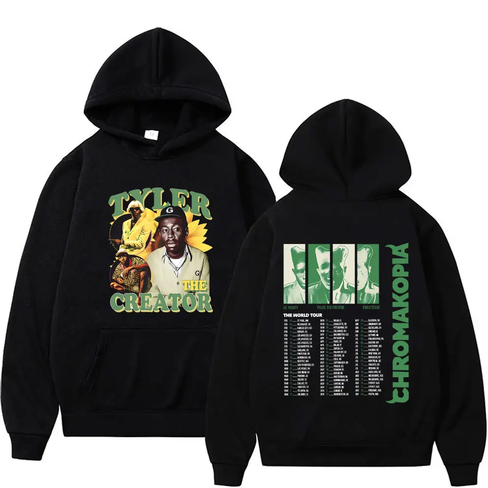 

Tyler The Creator Chromakopia World Tour Hoodie Male Fashion Casual Fleece Cotton Sweatshirt Men Women Hip Hop Oversized Hoodies