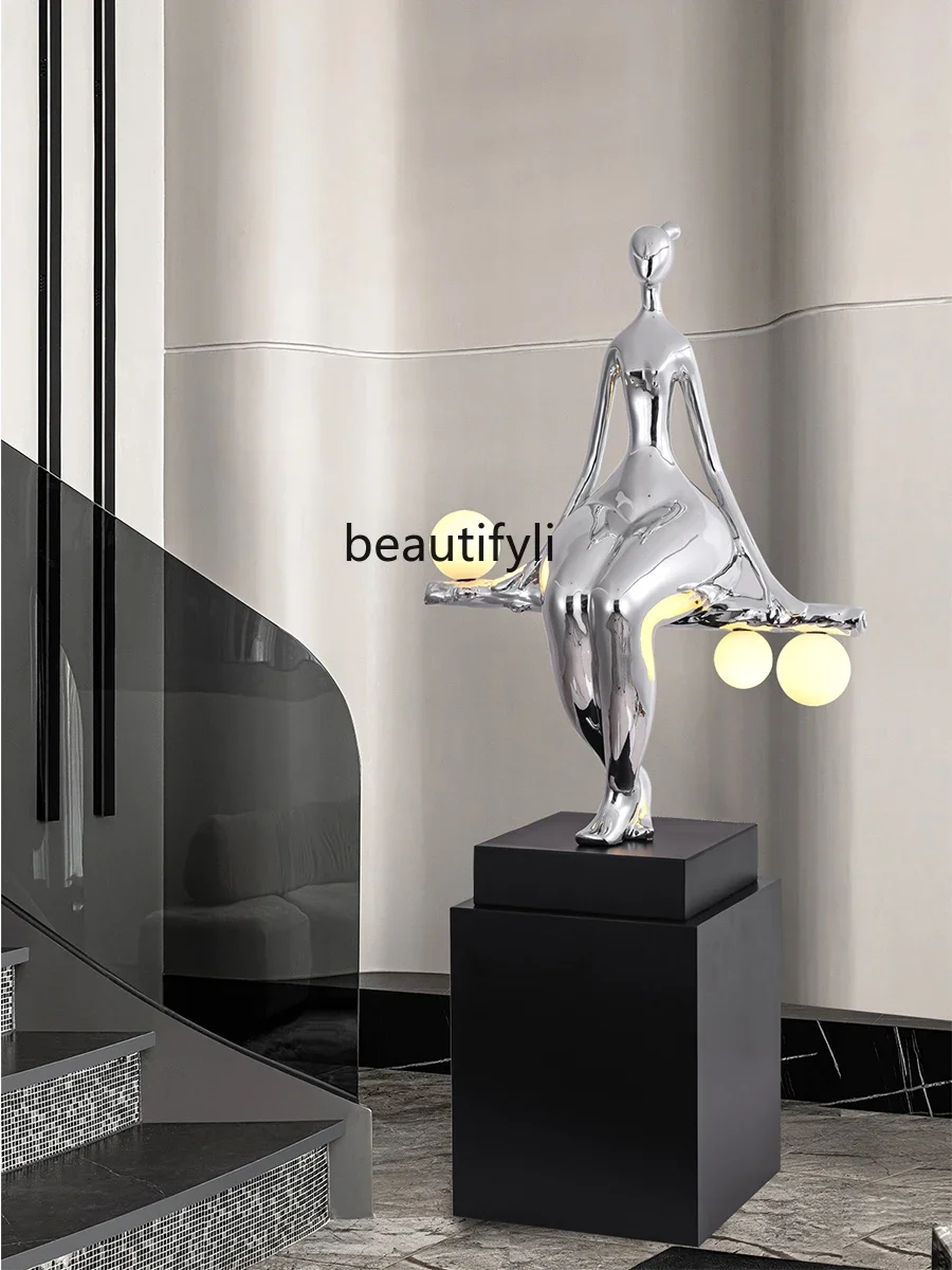 Creative Figure Art Sculpture Home Living Room Decoration Decoration Exhibition Hall Club Sales Office Light Luxury Floor Lamp