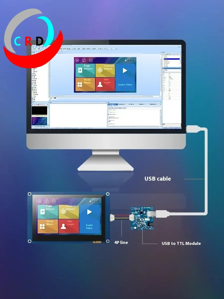 X5 4.3 بوصة شاشة تسلسلية بالسعة/مقاومة اللمس التكوين IPS شاشة عرض الصوت والفيديو TTL/232 عرض شاشة LCD