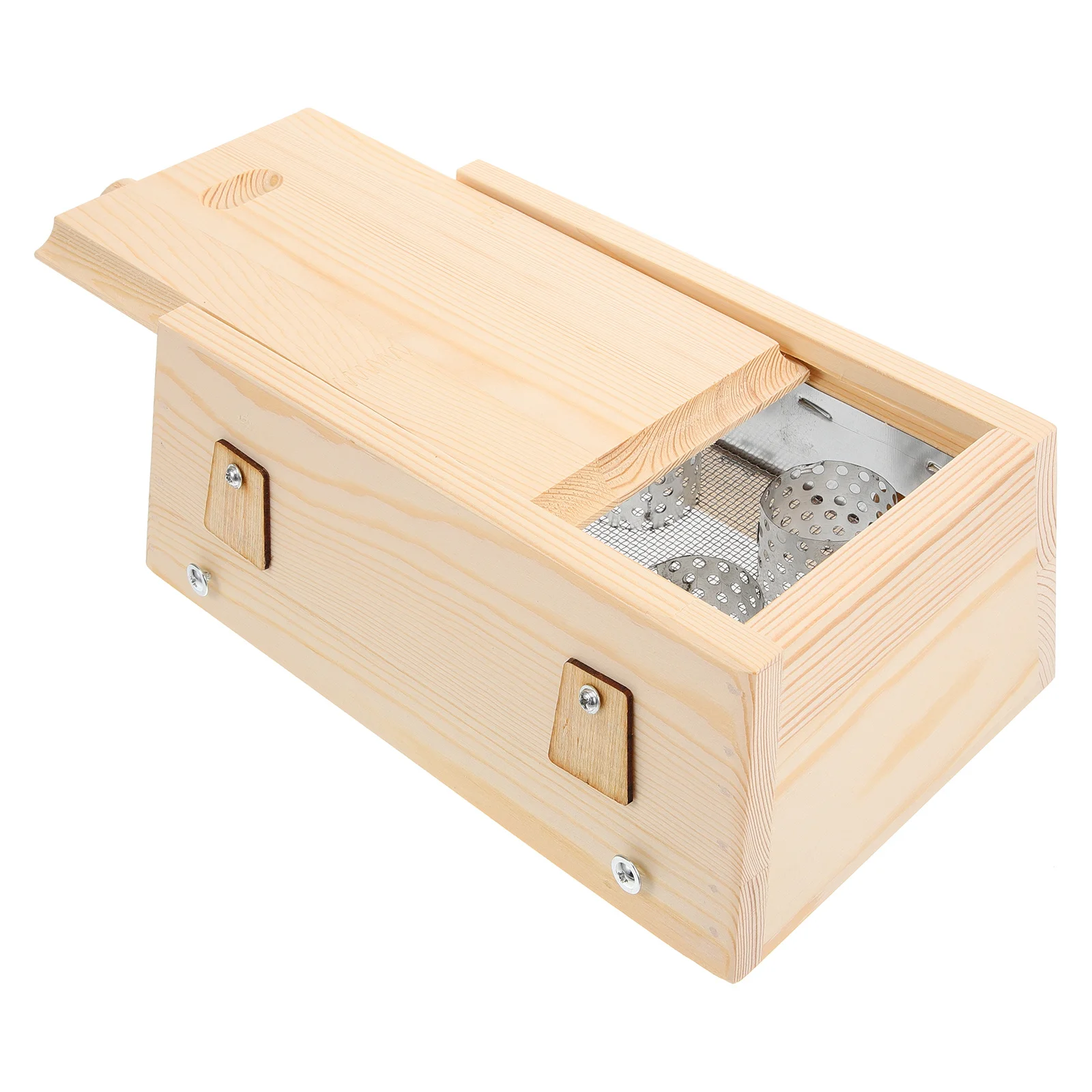 

Wooden Moxibustion Burner Box Portable Wood Metal Moxa Box Anti-Tip Buckle Lid Moxibustion Treatment Tool for Body Relaxation