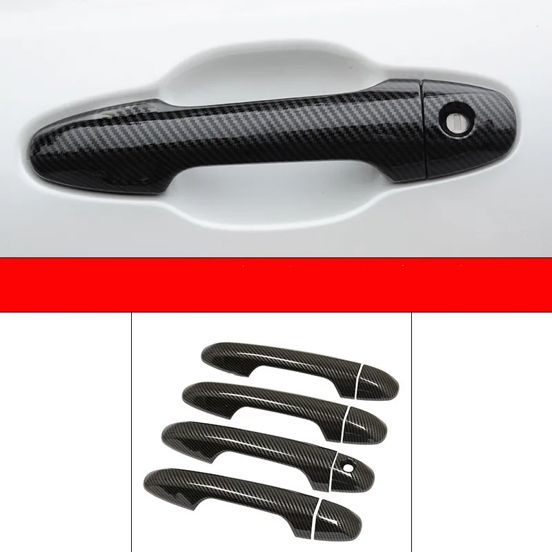 For Toyota Harrier XU60 2014 2015 2016 2017 2018 2019 ABS Carbon Fiber Car Side Door Handle Cover Trim Sticker Accessories