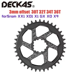 DECKAS SR 3mm Offset Bike MTB Mountain Bike 30T-36T Crown Bicycle Round Chainring Crank Crankset SR XX1 XO1 X1 XO X9