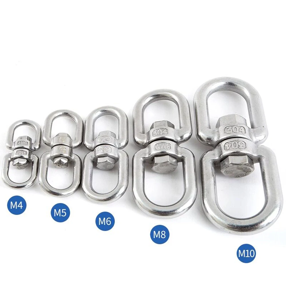 M4 M5 M6 M8 M10 M12 M14 304 Stainless Rotating Universal Ring 8 Shape Unloading Shackle Wire Rope Lock Chain Connecting Buckle