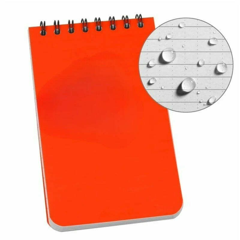 All Weather 3x5 Notebook, Orange Cover, Universal Pattern