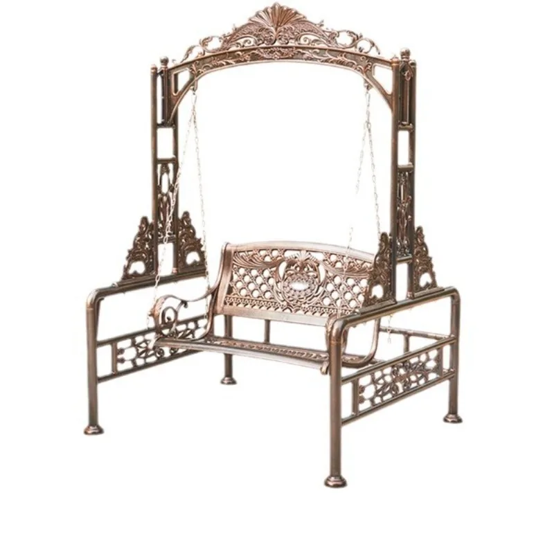 Outdoor Cast Aluminum Swing Chair Balcony Terrace Courtyard Leisure Rocking Chair Outdoor Double Villa Garden Swing Chair