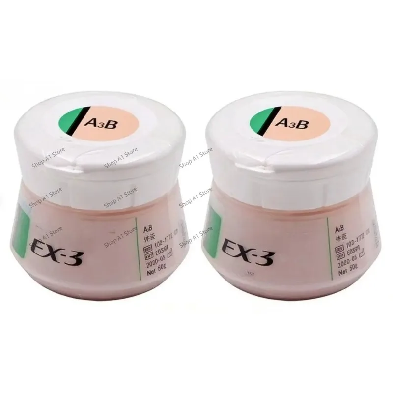 EX‑3 Body Powder, 50g Dental PFM Porcelain Material, Metal‑Ceramic Restoration Powder for Dental Lab Prosthetic Work