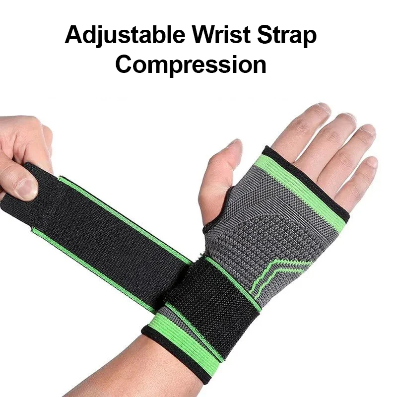 1pc Adjustable Palm Wrist Support Compression Breathable Knit Wrist Brace Men Women Pain Relief Carpal Tunnel Gym Weight Lifting