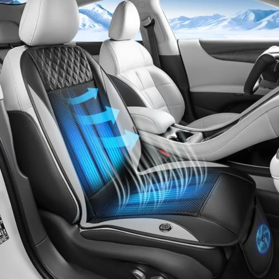 

Охлаждающий чехол для автомобильного сиденья с высокоскоростным турбовентилятором, мощной всасывающей присоской, 12В-24В, вентилируемая подушка, 3-скоростная регулировка